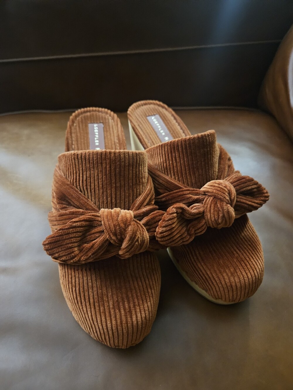 Loeffler Randall Neko Knot Clogs Cinnamon Brown - size 8 Barely Used Fall Ya'll!